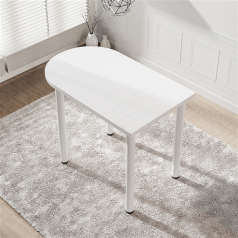 화이트 모던 보조책상 다이닝 식탁 테이블 리뷰 반원식탁