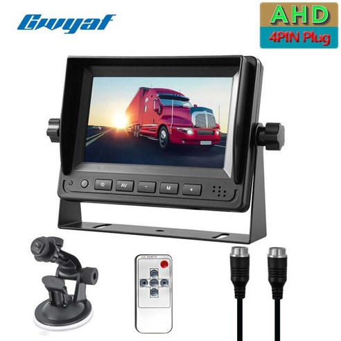 Gwyaf 차량 AHD 1080P 백업 카메라 시스템 키트 5 인치 반전 모니터 및 AHD 후면보기 RV 트럭 버스 밴용, 01 Only MonitorRCA