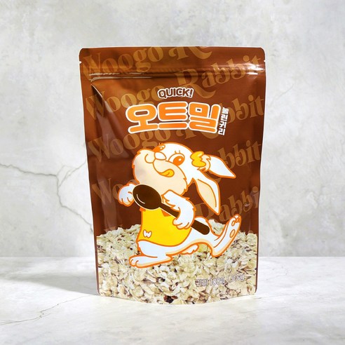 우고래빗 퀵오트밀 눌린귀리 1kg (500gx2봉), 2개, 500g