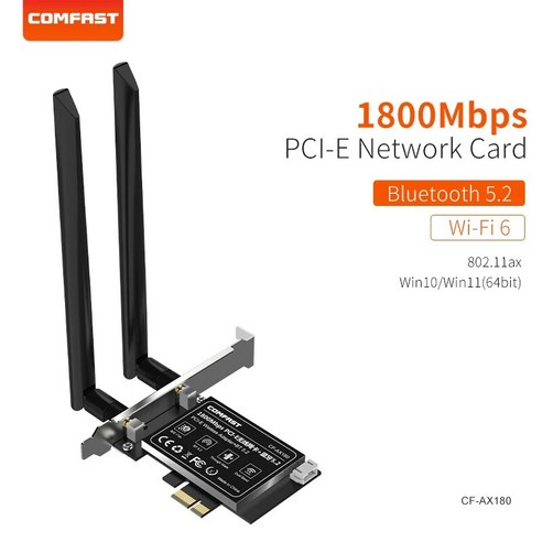 PC용 무선 11AX 네트워크 카드 블루투스 52 기가비트 와이파이 어댑터 안테나 MUMIMO 6G 와이파이 6E 리시버 1800M3000M, 4.1800Mbps heatsink