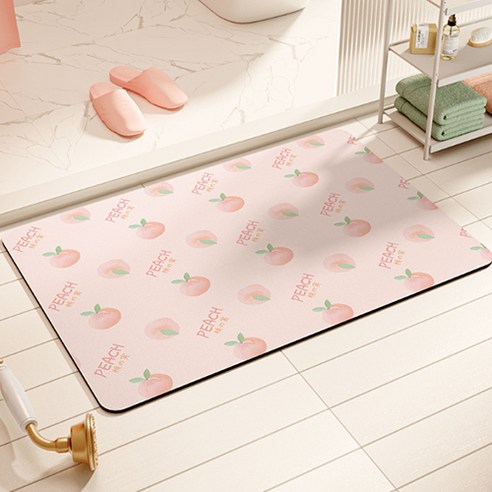 비기팬시 플룻프렌즈 빨아쓰는 규조토 발매트 40*60cm, 피치피치피치, 1개