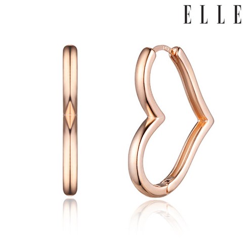 [엘르주얼리] 14K 하트 링 귀걸이 (gold pin) ELGPEE476
