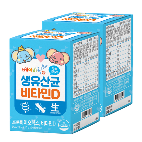 베이비락 생유산균 비타민D 유산균 2g*30포(60g) X 2번들, 2박스
