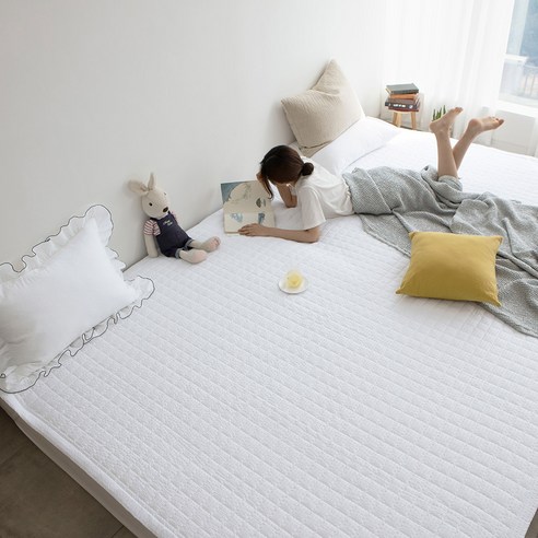 시원하고 편안한 여름 밤을 위한 시어서커 여름 침대고정패드