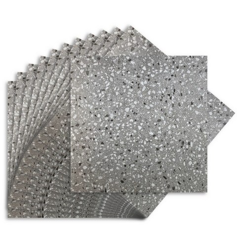 마츠리센 60cm 붙이는 대형 데코타일 60x60cm, 12장, 그레블 그레이