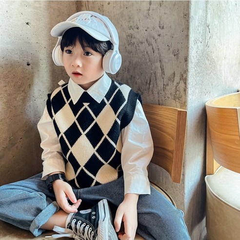 재한 아동용 베스트 니트조끼 [2188]