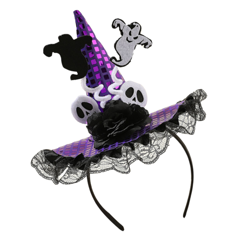 할로윈 고깔 마녀모자 머리띠 슬림소녀 Halloween hairpin, 퍼플 할로윈 고깔 마녀모자 머리띠 슬림소녀 Halloween hairpin, 퍼플