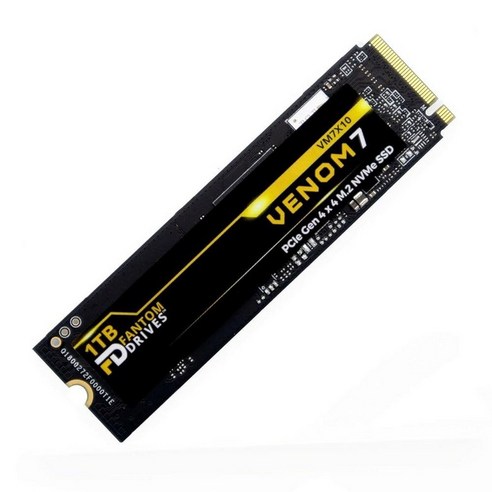Fantom Drives VENOM7 1TB 내부 SSD NVMe Gen 4 M.2 22, 2TB NVMe