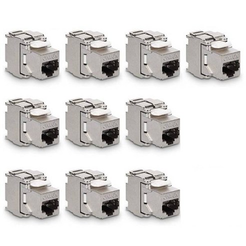 Retemporel 네트워크 Cat6A Toolless Keystone Jack Module Full Shielded RJ45 Socket to LSA Toolfree Termination, 1개, 은