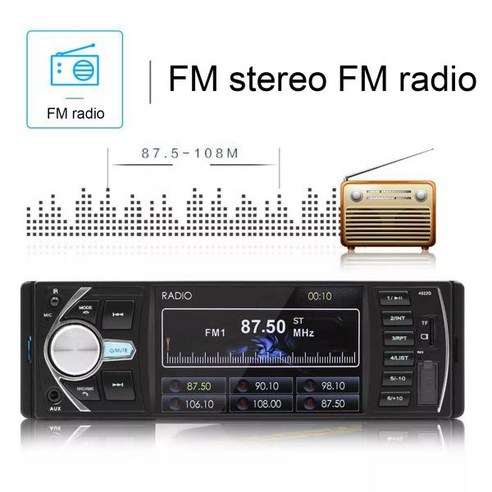 카오디오 자동차 라디오 1Din 스테레오 FM 블루투스 스티어링 휠 리모컨 MP5 플레이어 오토라디오 41 인치, 3) 4022 8LED