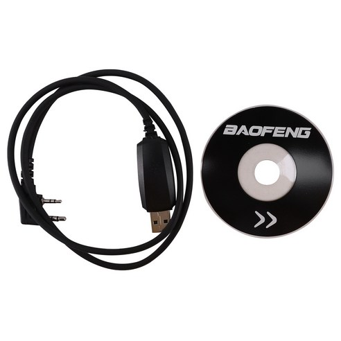 Baofeng USB 프로그래밍 케이블 및 CD 용 Baofeng / Pofung UV-5R UV-82 GT-3 888S Ten4 F9 + 라디오 무전기 토키 부분, 보여진 바와 같이, 하나