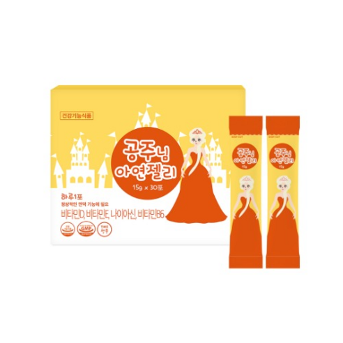 유아 공주님 아연젤리 15g*30포 어린이 영양젤리 비타민젤리 면역젤리, 1박스