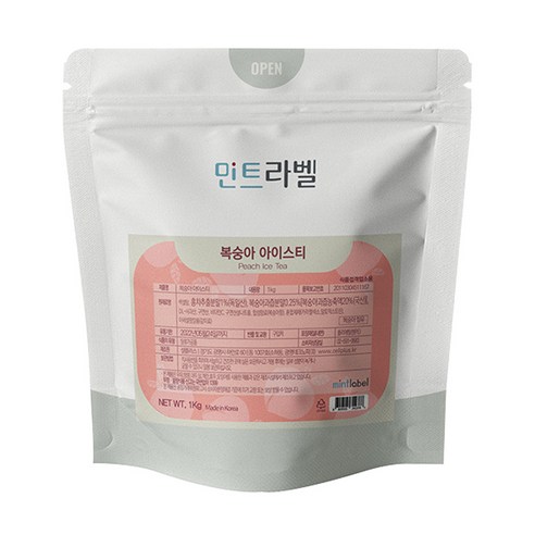 민트라벨 복숭아아이스티 파우더 1kg, 1개, 1개입