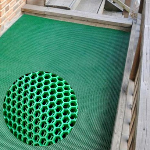 사우나 벌집모양 물빠지는 바닥 매트 그린 빌딩로비 바닥깔개 업소용, 레드 IM, 1개