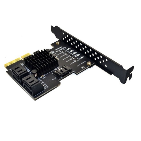 Xzante PCI-E 4 x GEN3 - Sata3.0 전속 확장 카드 5 포트 6G 전송 IPFS 하드 디스크 JMS585, 검은 색