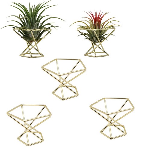 노 브랜드 5 개 기하학적 공기 식물 홀더 Airplants 랙 금속 스탠드 화분 선반 Himmeli 장식 Tillandsia 컨테이너, 1개