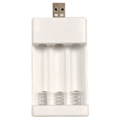 노 브랜드 USB 배터리 충전기 어댑터 5번 및 7번 배터리에 적합한 3개의 충전 도크., 하얀색