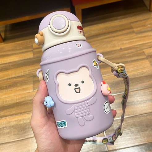 ZZJJC 아이디어 보온병 아이디어 텀블러 아웃도어 보온병, 자주색., 450ml