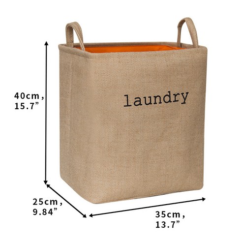 공장 직공 다국적 Laundry 사각형 대용량 황마 수납통 두께 증가, 중호 황마 laundry 40*35*25