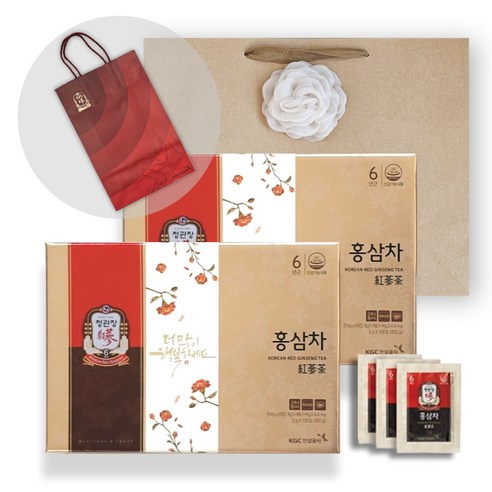 정관장 홍삼차 6년근 100포 2박스 선물용 쇼핑백 2종 여행 운동 골프 명절선물, 300g - 가격 변동 추적 그래프 - 역대가