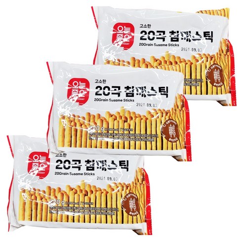 고소한 20곡 참깨스틱 곡물이 풍부하게 들어간 건강한 간식, 2개, 220g
