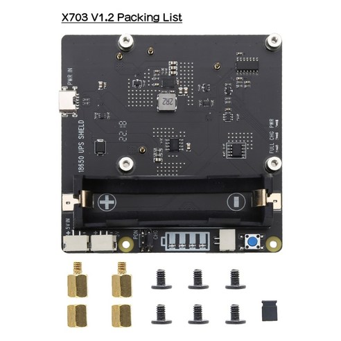 Raspberry Pi 4 Modelb 4B 리튬 배터리 18650 UPS 확장 보드 x703 v1.2