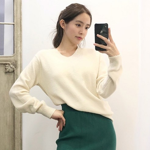 이힝 솜사탕 브이넥 8컬러 루즈핏니트
