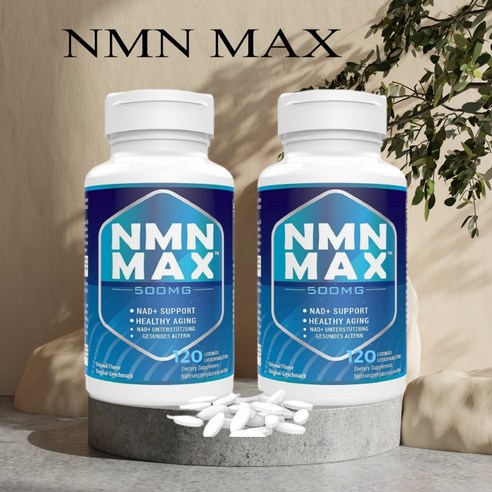 NMN MAX 500mg 120정 Non-GMO NO글루틴 비건 2Pack(미국직송 관부가세포함) 2통