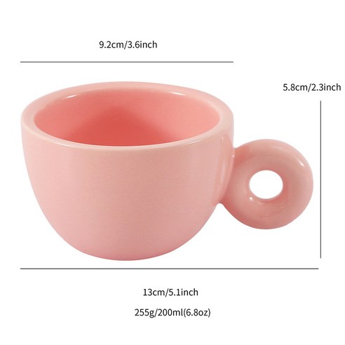 벚꽃 세라믹 머그 커피 컵 세라믹 머그 크리에이티브, 분홍색, 101-200ml
