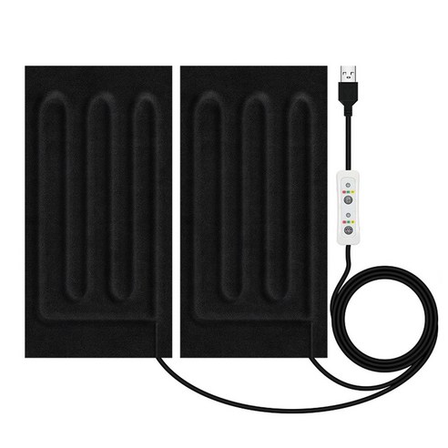 소형 전기담요 USB 온열매트, 차박 캠핑용 장판 3단 온도조절기 2개 가열 패드 22×22 차박용전기매트