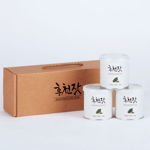 홍천잣 선물 세트 캔 잣 견과류, 3개, 100gx3캔 홍천잣 선물 세트 캔 잣 견과류, 3개, 100gx3캔