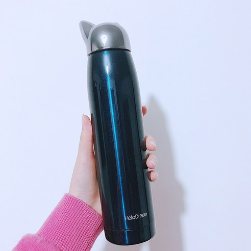 GU 한국어 스타일 크리 에이 티브 남자와 여자의 멋진 강아지 보온병 컵 귀여운 물 컵 유행 간단한 학생 휴대용 휴대용 휴대용 휴대용 밧줄, 색깔2, 하나
