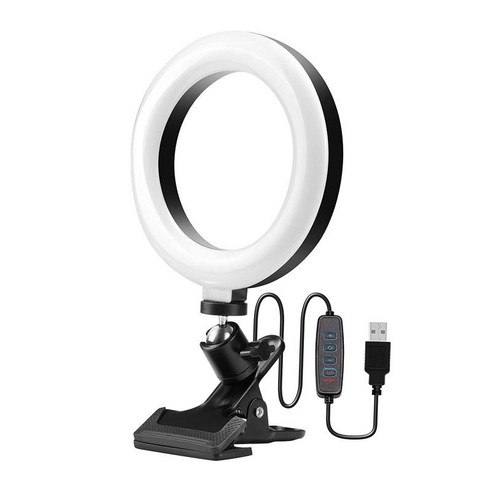 RGB Selfie 링 라이트 LED 데스크탑 원형 램프 라이브 스트림, 6 인치, 옵션, 플라스틱