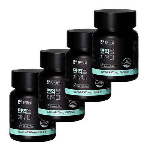 글루콘산 아연 영양제 면역에 좋은 건강기능식품 500mg x 30정, 4개