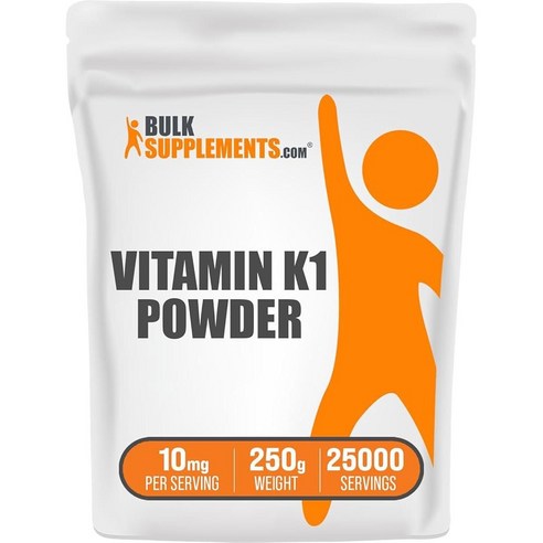 벌크 서플리먼츠 닷컴 벌크서플리먼츠 BulkSupplements.COM 비타민 K1 파우더 와 보충제 텐 프리 1회 제공량당 10mg 250g 8.8온스 1팩