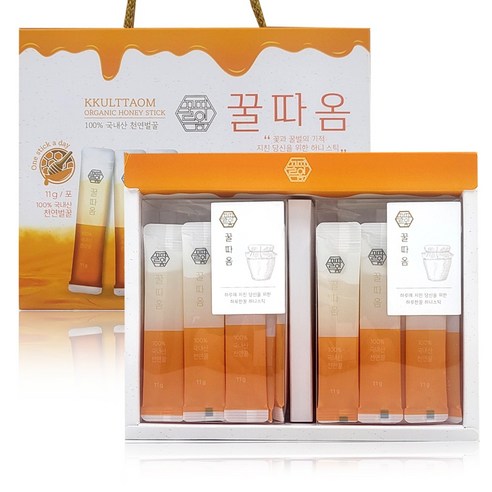 꿀따옴 꿀스틱 야생화꿀 11g 14T 2입 선물세트, 꿀스틱 야생화꿀 14t x 2입, 2개