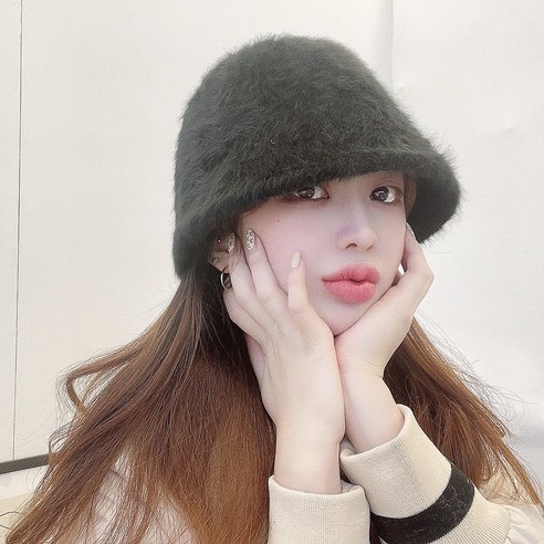 VANANA2 뽀송 리얼 앙고라퍼 다운챙 데일리 벙거지 버킷햇 4color