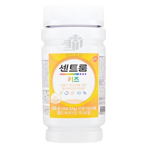 센트룸 멀티비타민 키즈 미네랄 츄어블 바나나맛, 125정, 1개