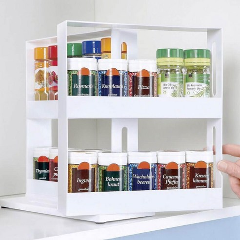 2단 슬라이드 회전 트레이로 좁은 주방을 스타일리시하게 정리하세요!