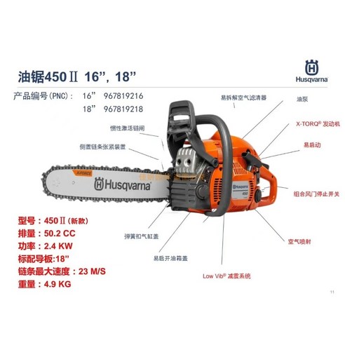 Husqvarna 전기톱 허스크바나 허스커바나 스웨덴 수입, 허스크바나 450-16인치, 1개