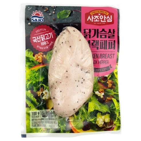 사조대림 사조안심 닭가슴살 블랙페퍼, 100g, 10개