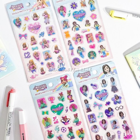 반짝이는 꿈과 우정을 선물하세요: 시크릿 쥬쥬 베프 프리티 에폭시 스티커!