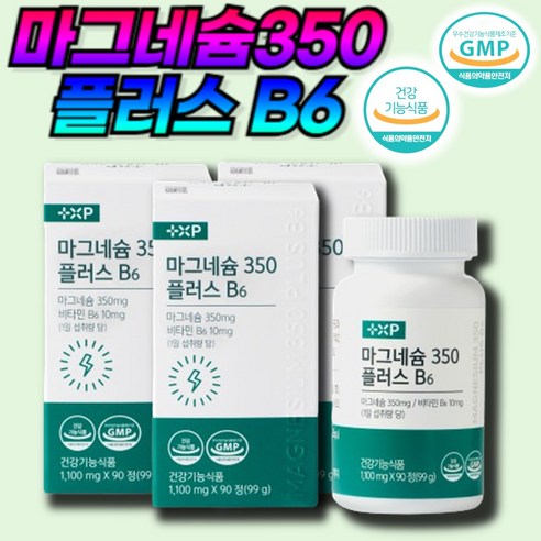 마그네슘350 플러스 비타민B6 고함량 산화 글루콘산 마그네슘 영양제, 2세트, 90회분