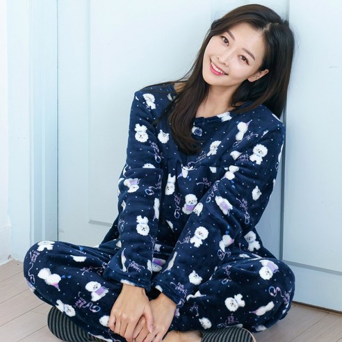 구름비숑 밍크 수면잠옷 상하세트