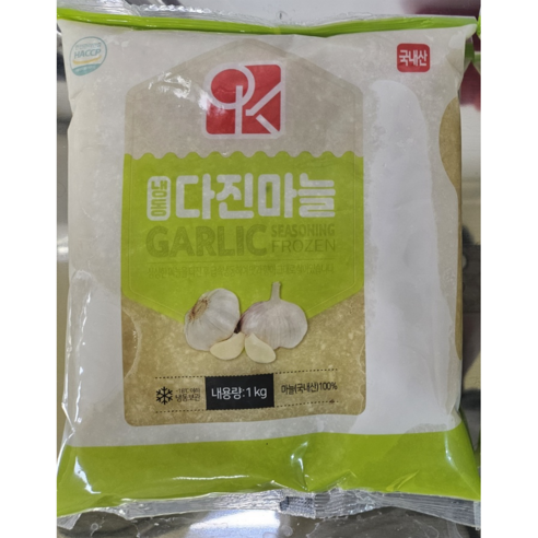 HACCP 인증 국산다진마늘 1kg (아이스팩 기본 포함), 10개