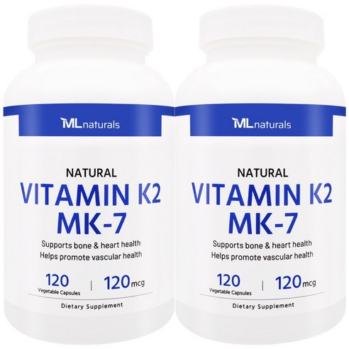 [미국빠른직구] 신제품 마이라이프 내추럴스 비타민 K2 120mcg (as MK-7) 120정, 2개
