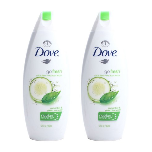 도브 고 프레시 쿨 모이스처 바디 워시 오이 & 그린 티 향, 354ml, 2개