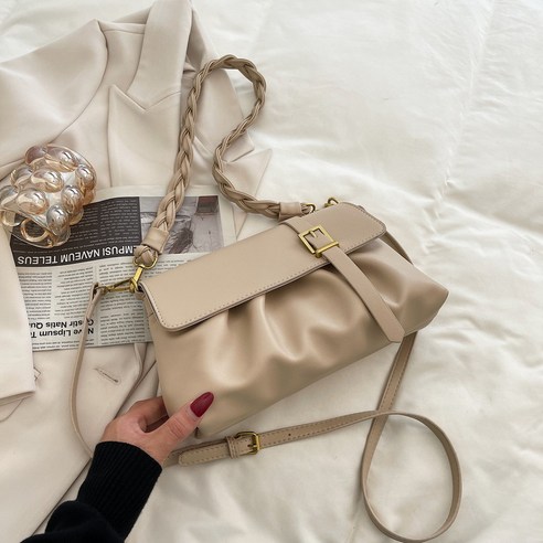 KORELAN 센스 미니 디자인 가방 여성백 트렌디 숄더 크로스백 주름 겨드랑이 스퀘어 가방
