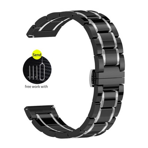삼성 갤럭시 와치 4 클래식 46mm 42mm 스트랩 Galaxy Watch 4 44mm 40mm 2 색 도금 세라믹 손목 밴드 20mm 22mm 빨리 뜯는다 시계줄, #7, 갤럭시 와치 4 클래식 42mm