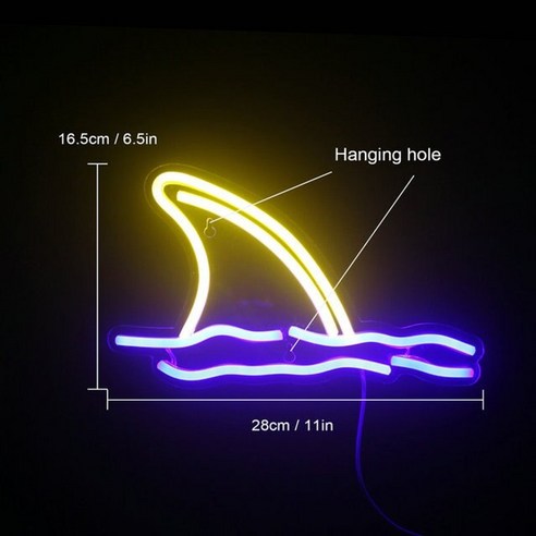 고래 led 조명 ineonlife shark horn 애니메이션 네온 1, a